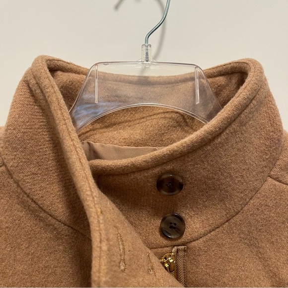 NWT J. Crew Size 12 City coat with button neck Brown BU261 Wool Blend - Picture 4 of 9
